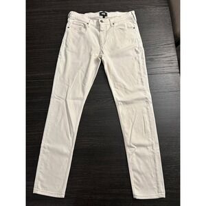 Paige Mens Federal Slim Straight Leg Jeans Off White Cream Size 34 Stretch Denim